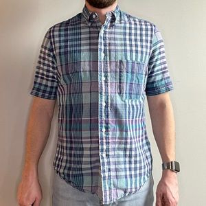 Gitman Vintage Plaid Madras Short-Sleeve Shirt, Size S